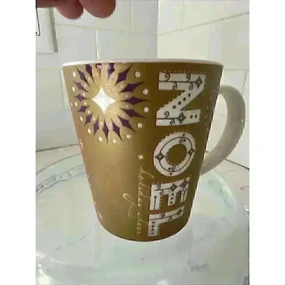 2006 Starbucks NOEL Gold Christmas Holiday Coffee Mug 14 oz